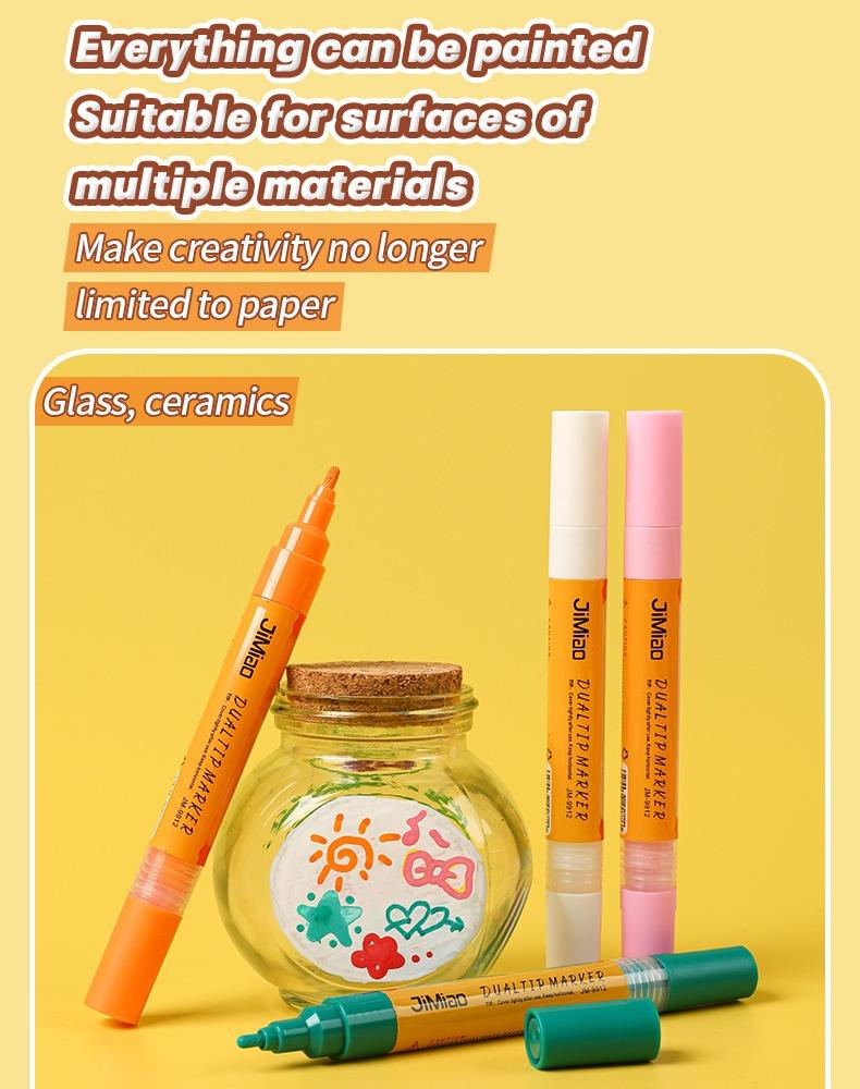 JiMiao Double-headed Valve Acrylic Coloring Marker Set