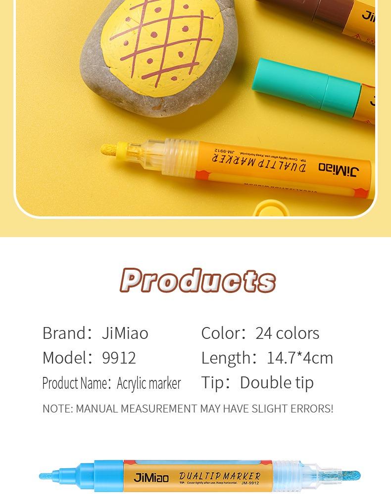 product information-JiMiao Double-headed Valve Acrylic Coloring Marker Set