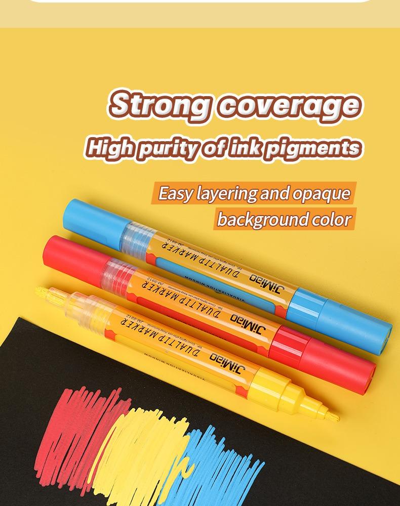 JiMiao Double-headed Valve Acrylic Coloring Marker Set