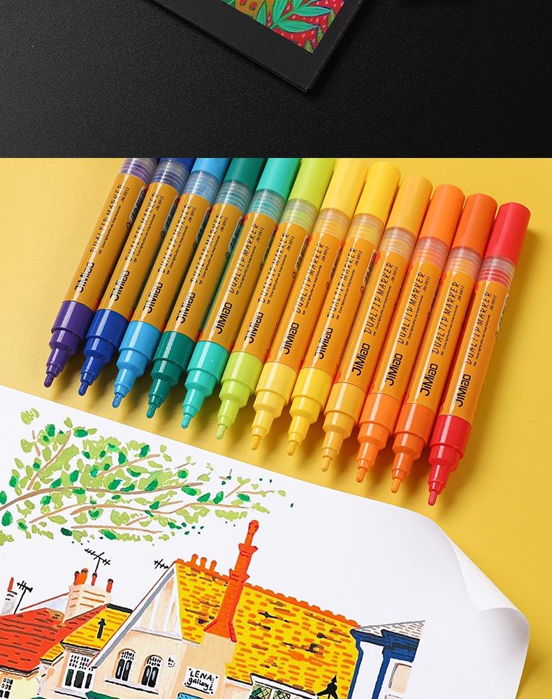 JiMiao Double-headed Valve Acrylic Coloring Marker Set