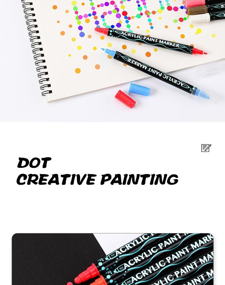 JiMiao Double-headed Gouache Acrylic Coloring Marker Pen