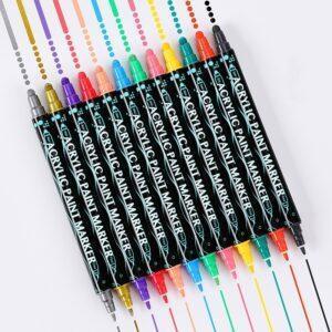 JiMiao Double-headed Gouache Acrylic Coloring Marker Pen