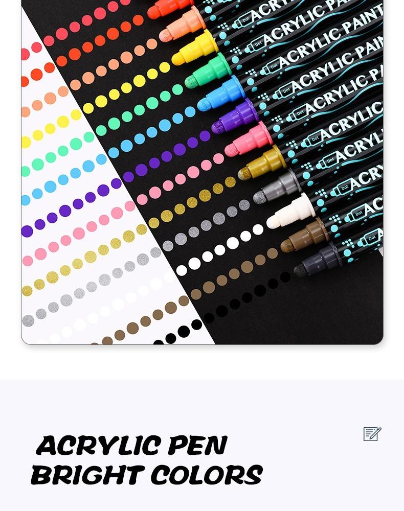 JiMiao Double-headed Gouache Acrylic Coloring Marker Pen