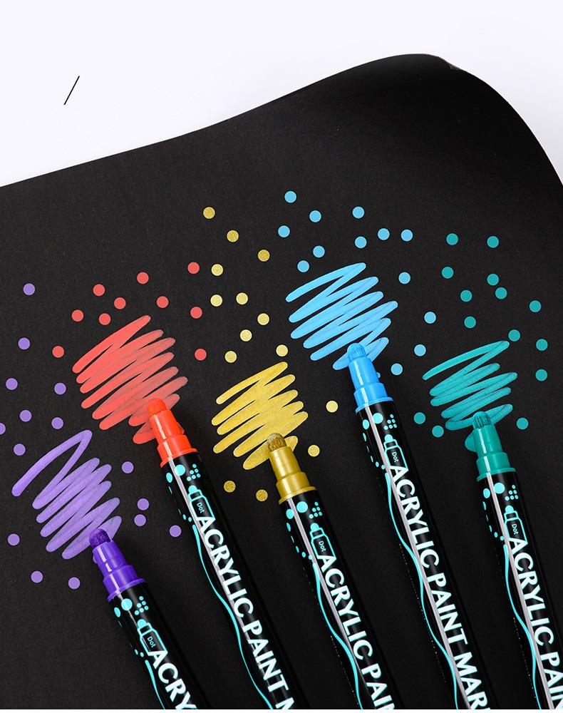 JiMiao Double-headed Gouache Acrylic Coloring Marker Pen