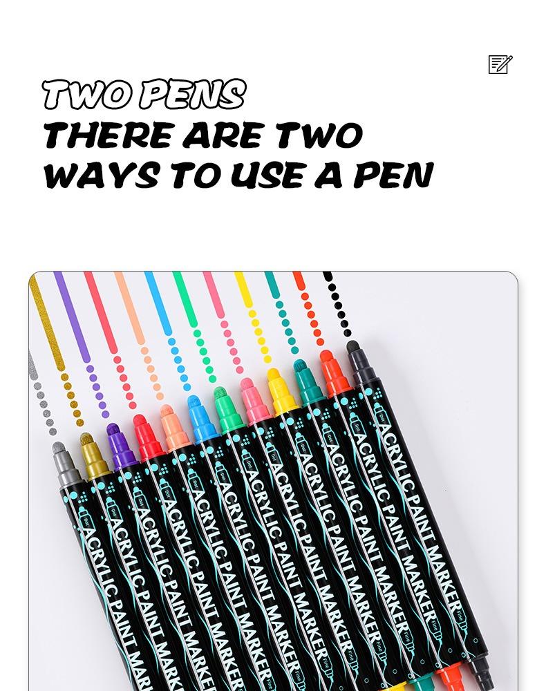 two pens-JiMiao Double-headed Gouache Acrylic Coloring Marker Pen