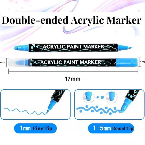 JiMiao Double-headed Gouache Acrylic Coloring Marker Pen