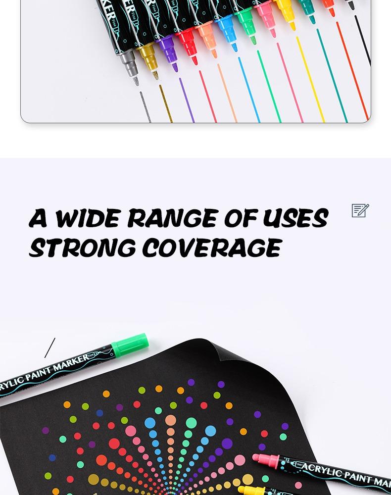 JiMiao Double-headed Gouache Acrylic Coloring Marker Pen