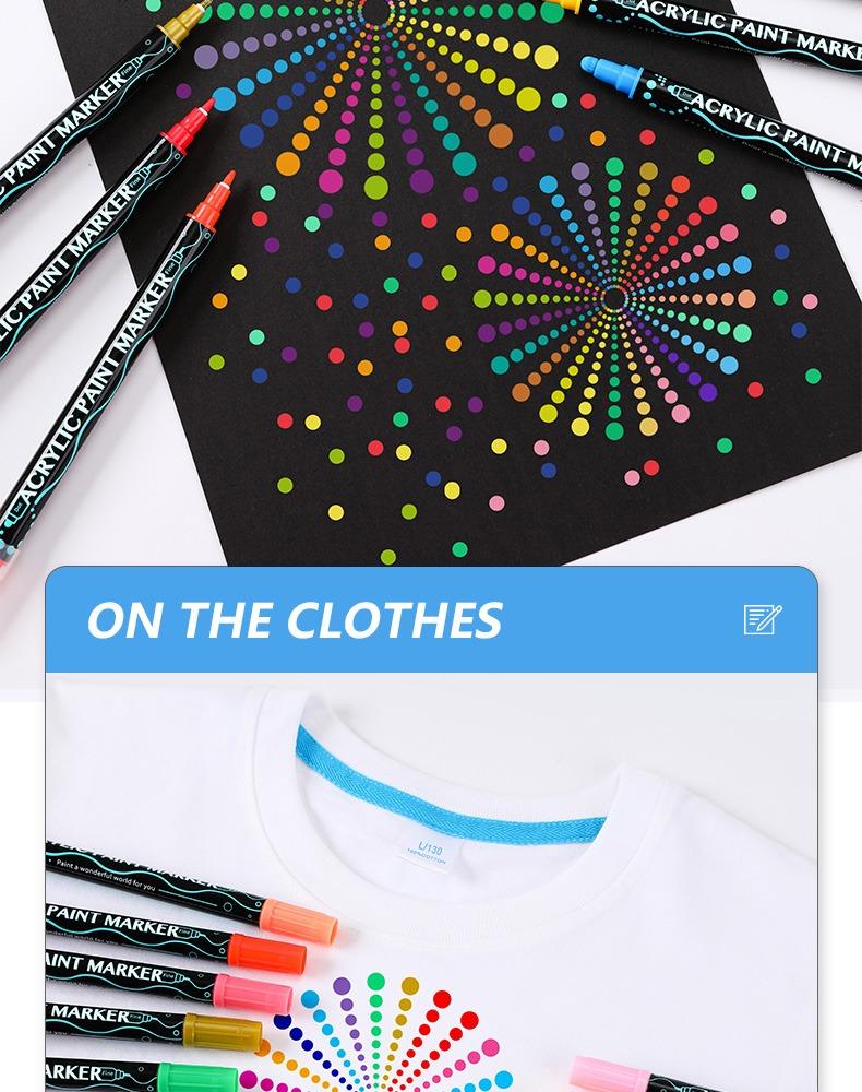 JiMiao Double-headed Gouache Acrylic Coloring Marker Pen