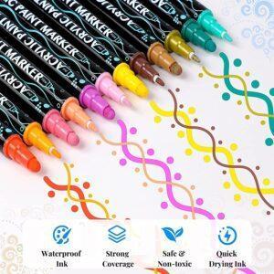 JiMiao Double-headed Gouache Acrylic Coloring Marker Pen