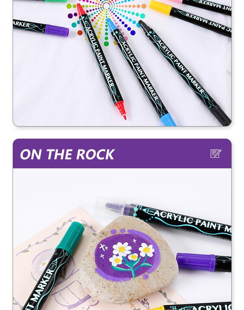 JiMiao Double-headed Gouache Acrylic Coloring Marker Pen