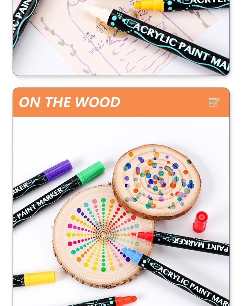 JiMiao Double-headed Gouache Acrylic Coloring Marker Pen
