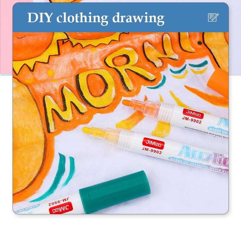 DIY clothing drawing-Acrylic Valve Coloring Markers Set