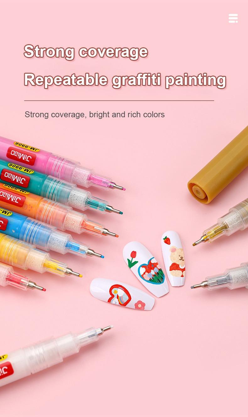 JiMiao Colorful Nail Art Coloring Marker Pens Set