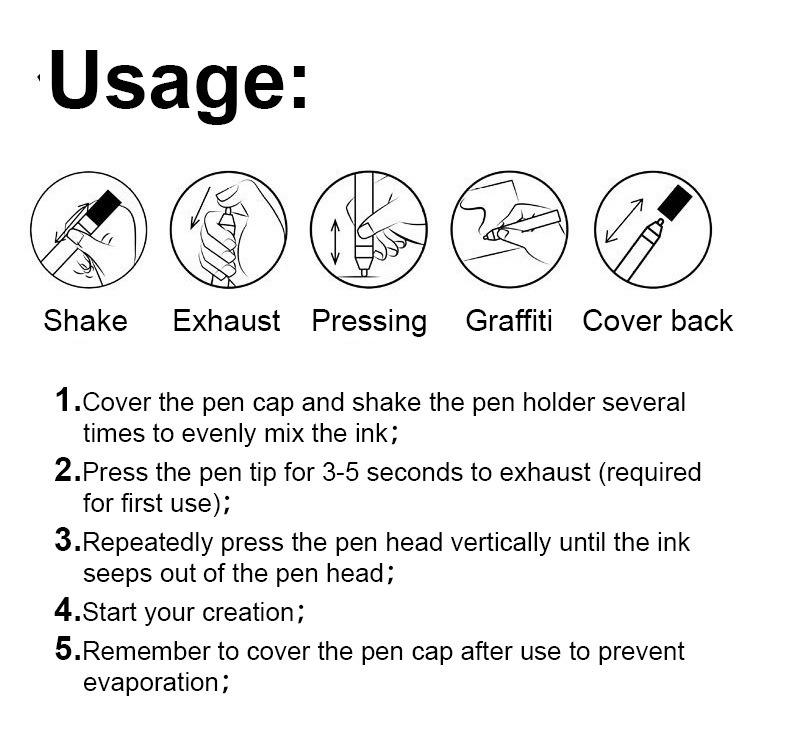 usage-JiMiao Colorful Nail Art Coloring Marker Pens Set