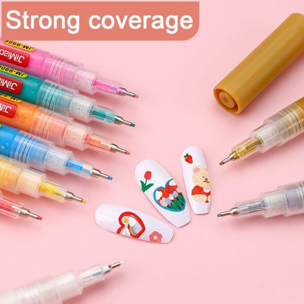 JiMiao Colorful Nail Art Coloring Marker Pens Set