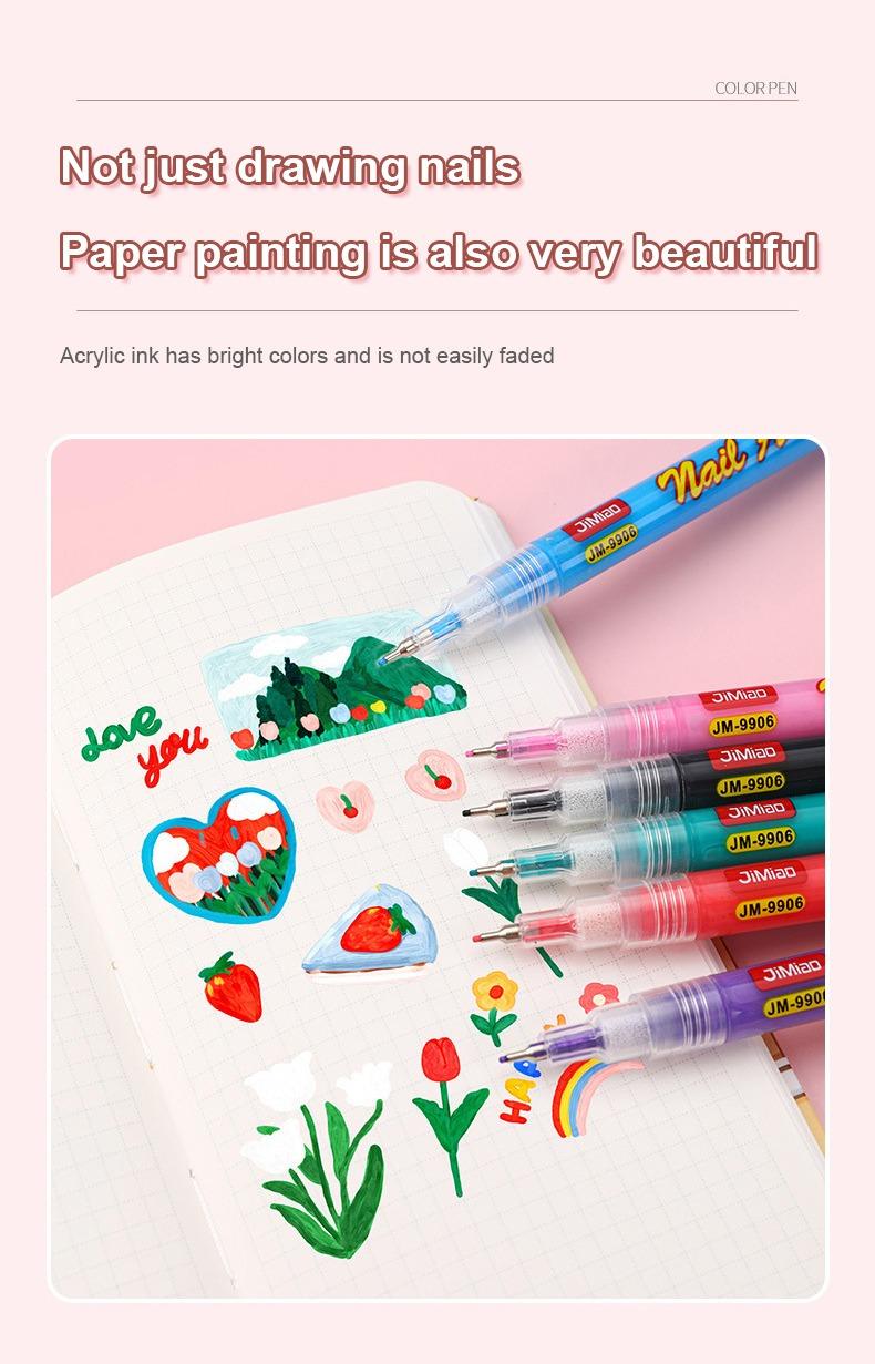JiMiao Colorful Nail Art Coloring Marker Pens Set