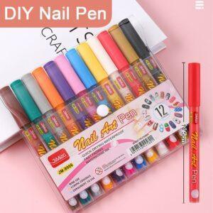 JiMiao Colorful Nail Art Coloring Marker Pens Set