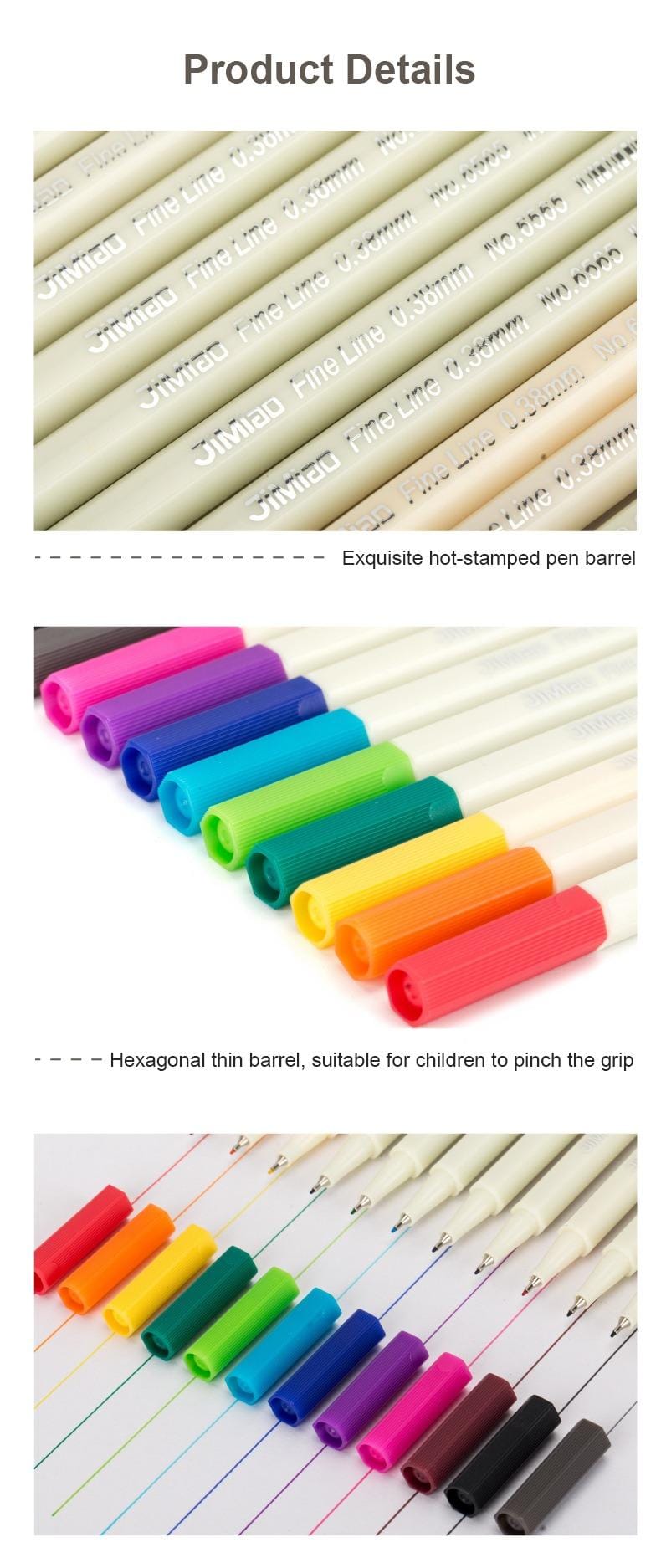 product details-Needle Tip Colorful Markers Pen Set