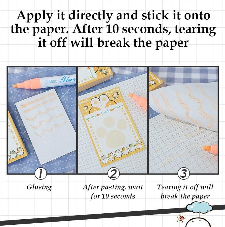 apply it directly and stick it onto the paper.-Colorful Handmade Adhesive Markers Set