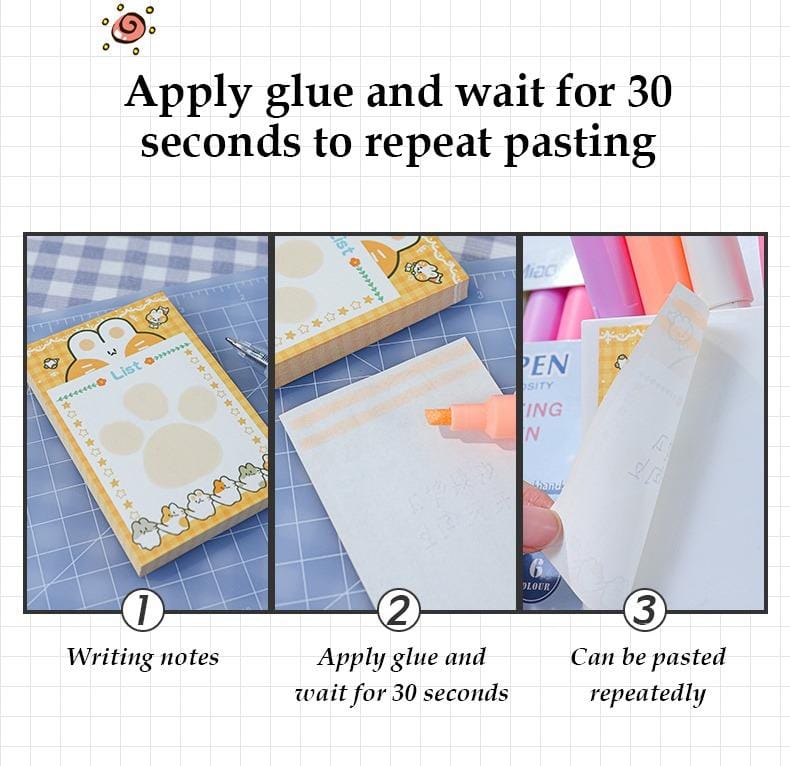 apply glue and wait for 30 seconds to repeat pasting-Colorful Handmade Adhesive Markers Set