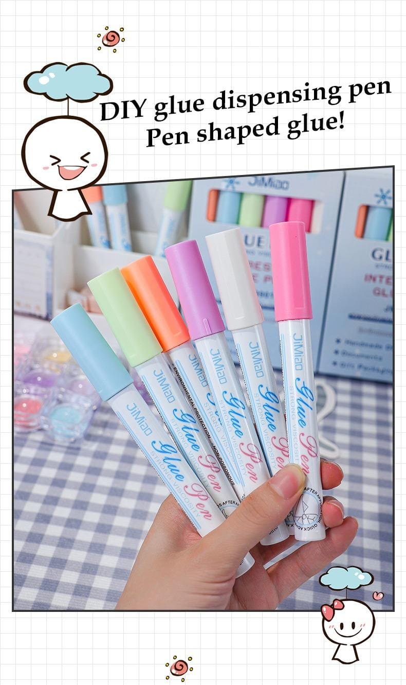 diy glue dispensing pen -Colorful Handmade Adhesive Markers Set