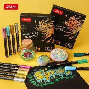 JiMiao Soft-Head Coloring Metal Marker Pen Set