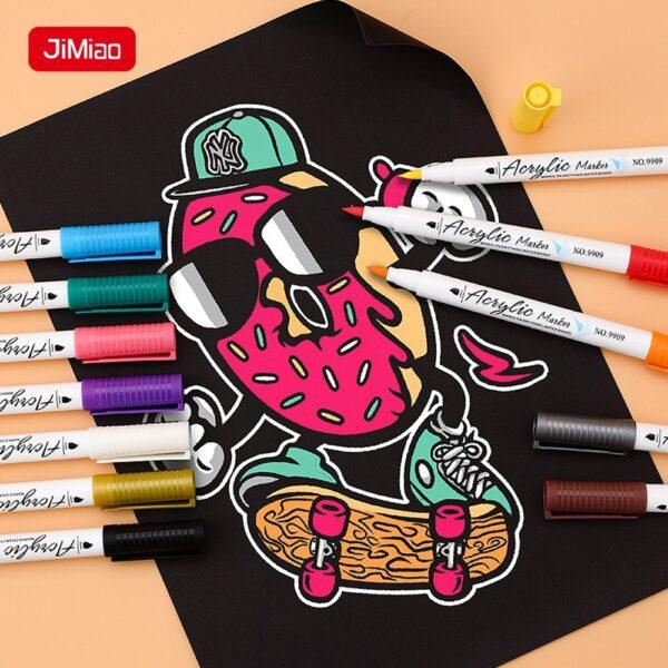 JiMiao Soft-headed Acrylic Coloring Markers Set