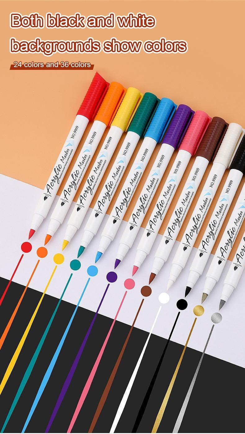 JiMiao Soft-headed Acrylic Coloring Markers Set