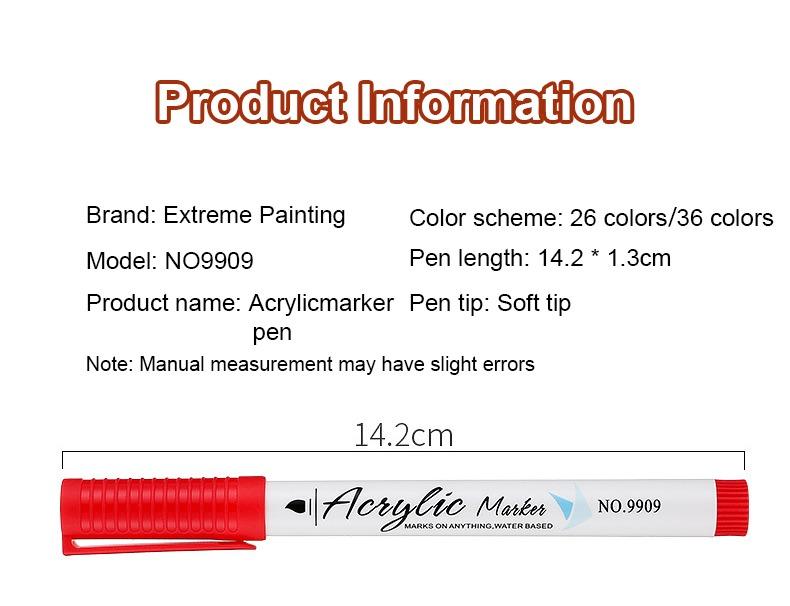 product information-JiMiao Soft-headed Acrylic Coloring Markers Set