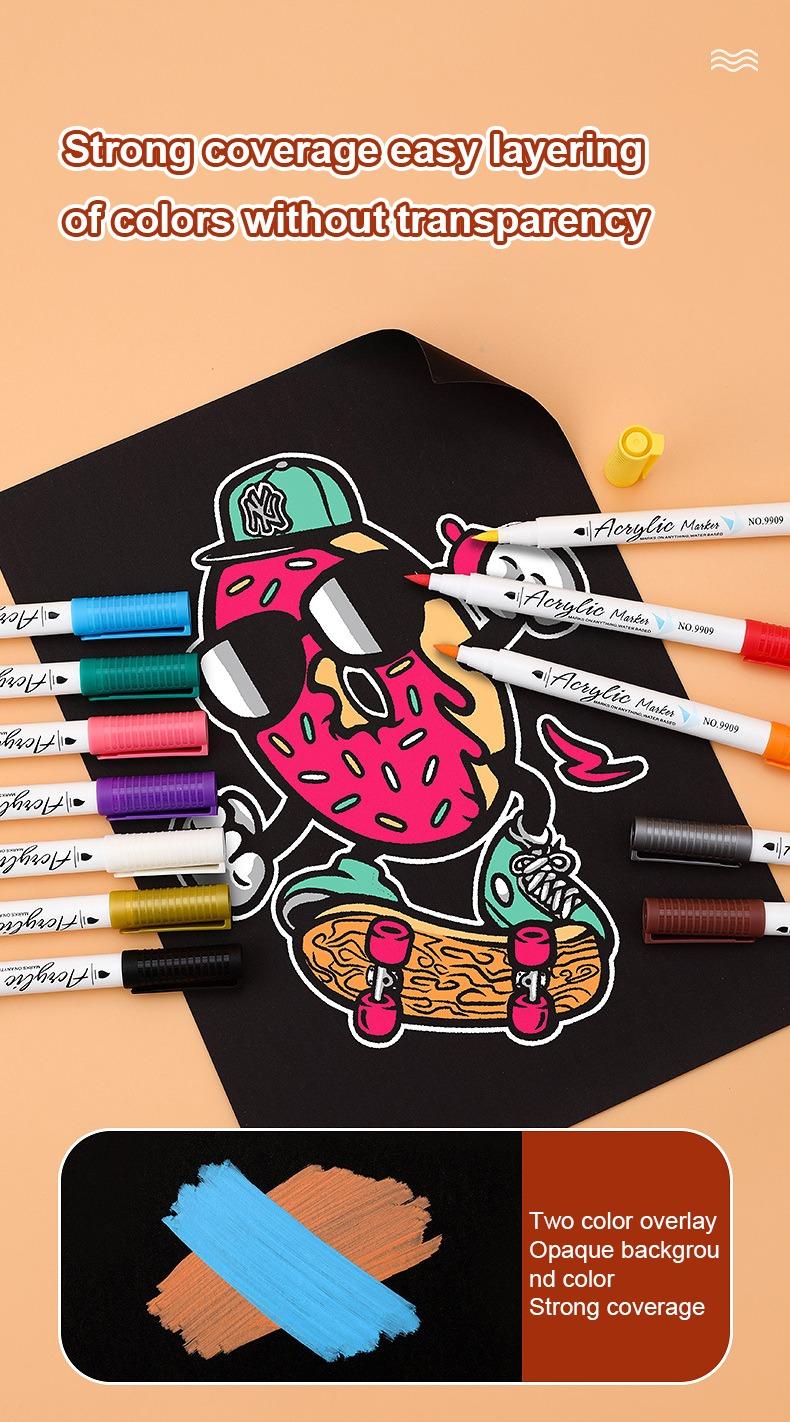 JiMiao Soft-headed Acrylic Coloring Markers Set