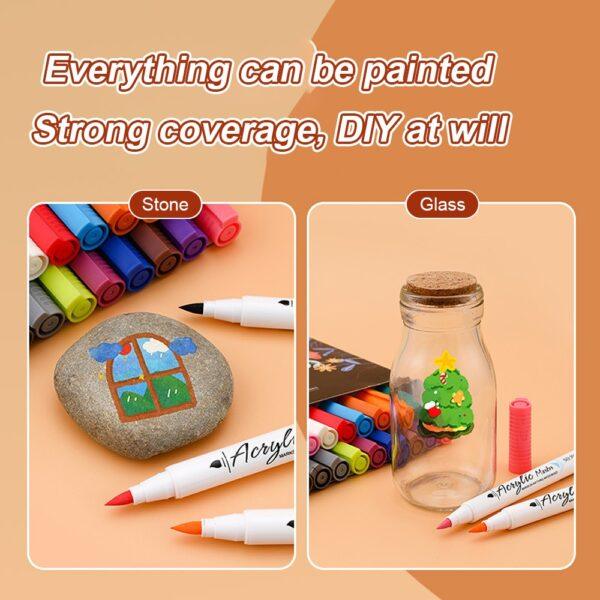 JiMiao Soft-headed Acrylic Coloring Markers Set