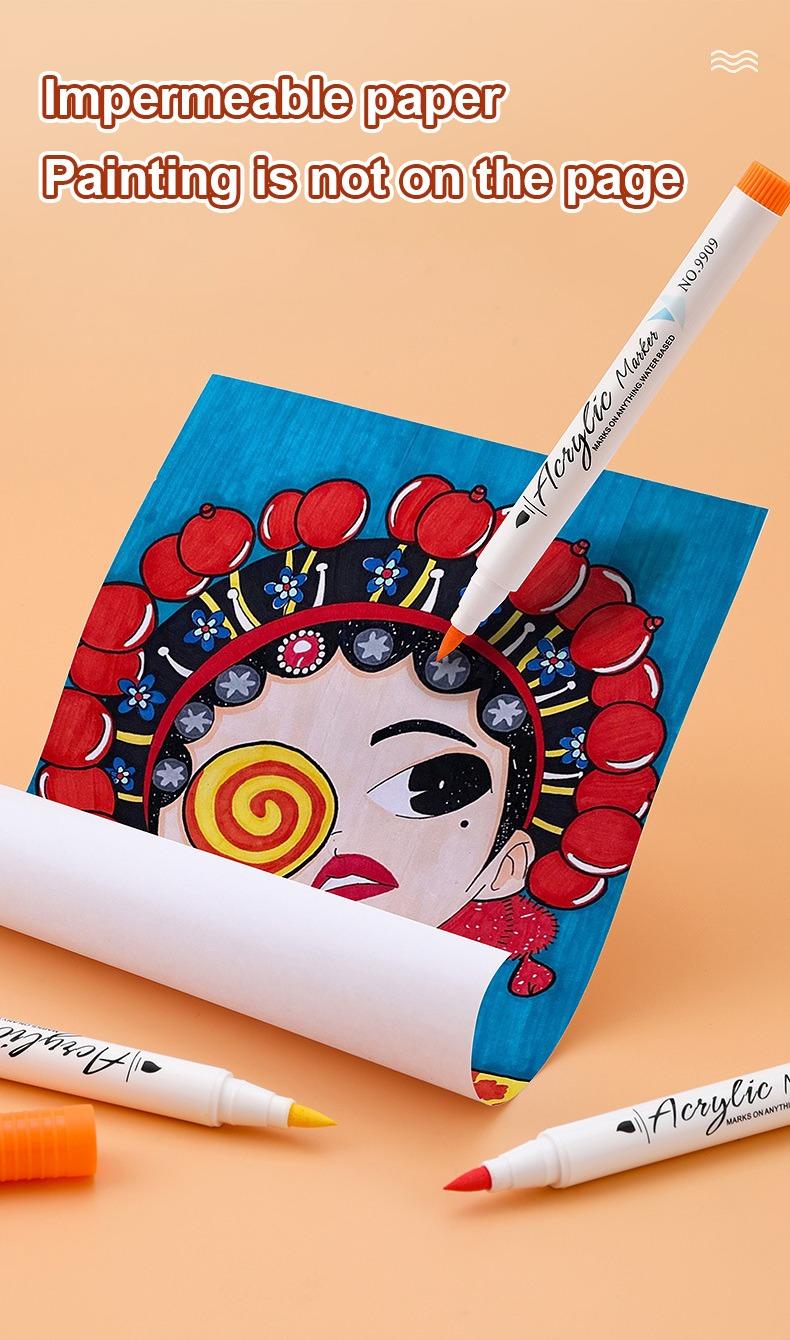 JiMiao Soft-headed Acrylic Coloring Markers Set