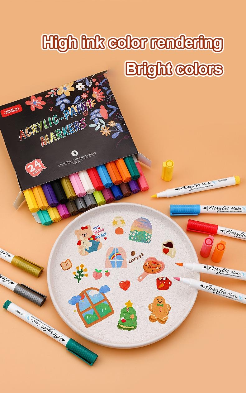 JiMiao Soft-headed Acrylic Coloring Markers Set