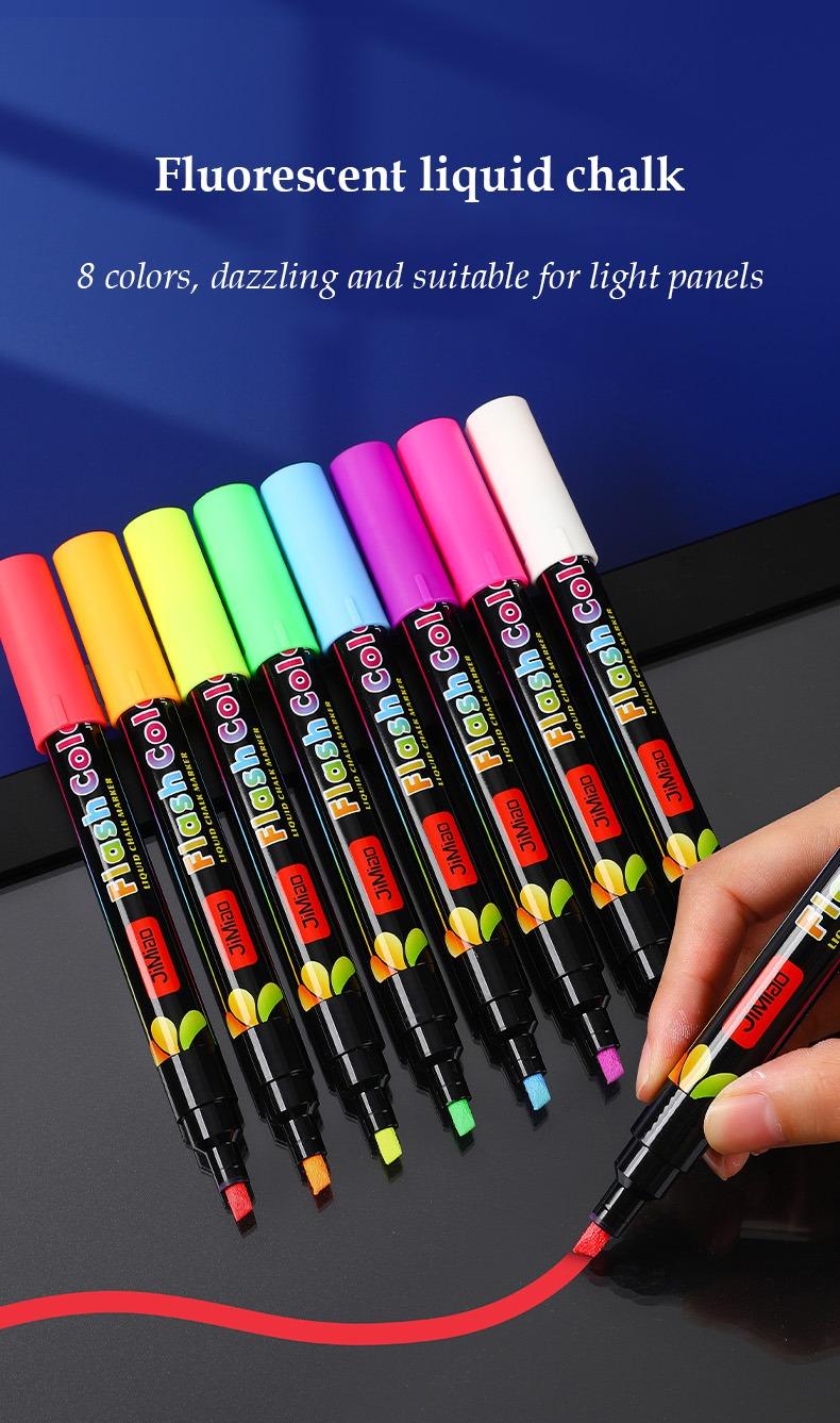 Fluorescent liquid chalk-JiMiao Flash Color Markers Set