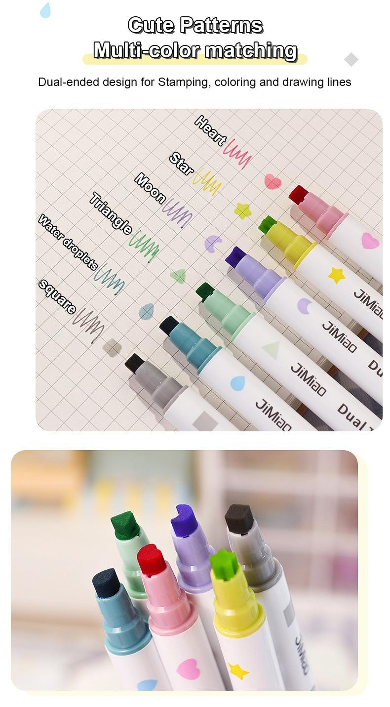 cute patterns multi-color matching-JiMiao Stamp Coloring Marker Set