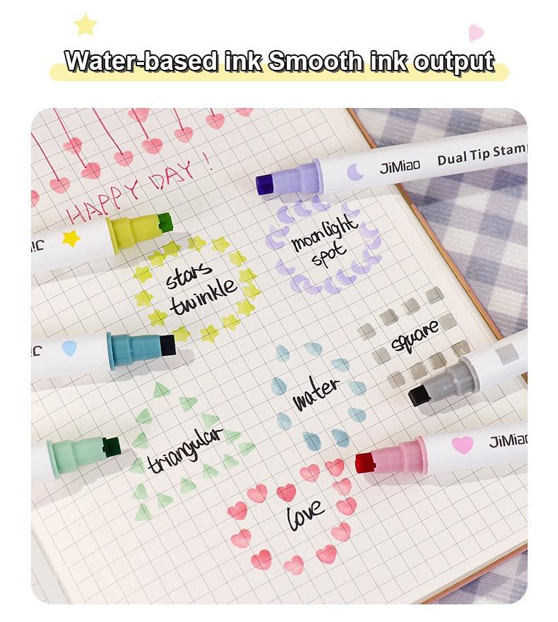 water-based ink smooth ink output-JiMiao Stamp Coloring Marker Set