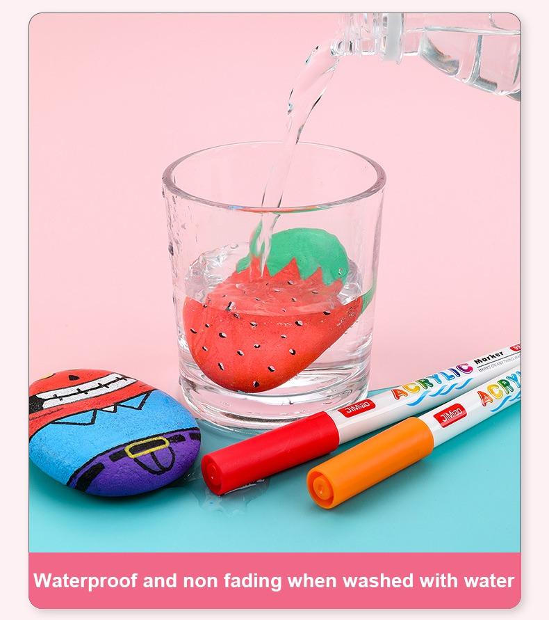 waterproof and non fading when washed with water-JiMiao Valve Acrylic Coloring Marker Pen Set